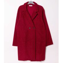 Manteau mi-long en bouclé doux à double boutonnage avec poches