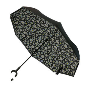 Parapluie ouverture inversée fleuri de type marguerite