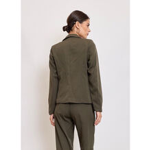 Veste de tailleur cintrée à bouton unique et poches à rabat