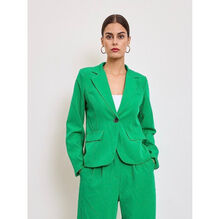 Veste de tailleur cintrée à bouton unique et poches à rabat