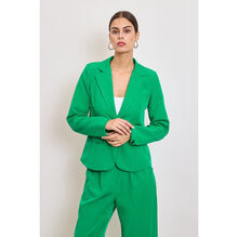 Veste de tailleur cintrée à bouton unique et poches à rabat