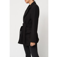 Manteau court ceinturé à la taille avec col à revers et boutons sur l'avant