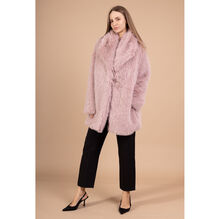 Manteau en fausse fourrure avec poches discrètes intégrées sur les côtés