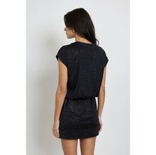 Robe de soirée courte noire avec paillettes brillants pour les fêtes