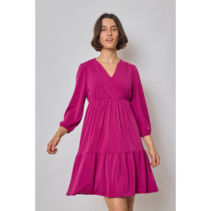 Robe babydoll coupe fluide à volants étagés avec des manches longues