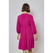 Robe babydoll coupe fluide à volants étagés avec des manches longues