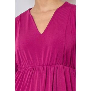 Robe babydoll coupe fluide à volants étagés avec des manches longues