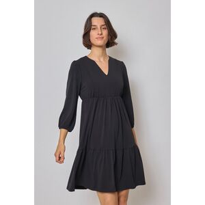 Robe babydoll coupe fluide à volants étagés avec des manches longues