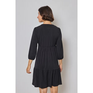 Robe babydoll coupe fluide à volants étagés avec des manches longues