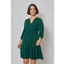 Robe babydoll coupe fluide à volants étagés avec des manches longues