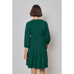 Robe babydoll coupe fluide à volants étagés avec des manches longues