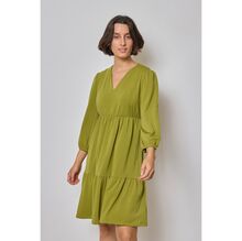 Robe babydoll coupe fluide à volants étagés avec des manches longues