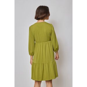 Robe babydoll coupe fluide à volants étagés avec des manches longues