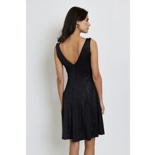 Robe de soirée sans manches à col V parsemée de paillettes scintillantes