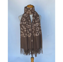 Écharpe épaisse à motif léopard parsemée de strass scintillant