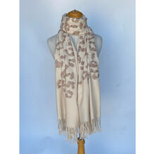 Écharpe épaisse à motif léopard parsemée de strass scintillant