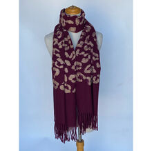 Écharpe épaisse à motif léopard parsemée de strass scintillant