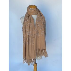 Écharpe épaisse à motif léopard parsemée de strass scintillant