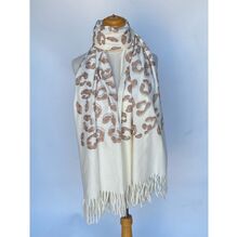 Écharpe épaisse à motif léopard parsemée de strass scintillant