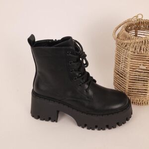 Bottines style combat sur plateforme crantée en synthétique taille 36-41