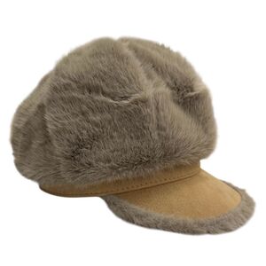 Casquette gavroche chaude en fausse fourrure avec visière - 3 pièces