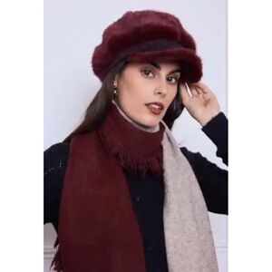 Casquette gavroche chaude en fausse fourrure avec visière - 12 pièces