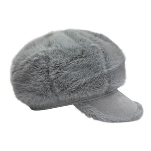 Casquette gavroche chaude en fausse fourrure avec visière - 12 pièces