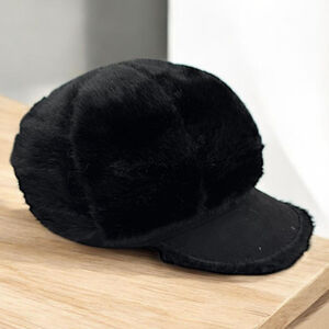 Casquette gavroche chaude en fausse fourrure avec visière - 12 pièces