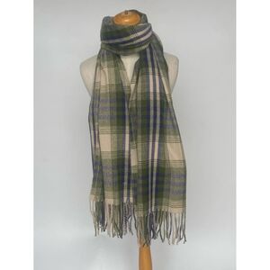 Écharpe plaid classique à carreaux emblématique avec franges épaisses et torsadées