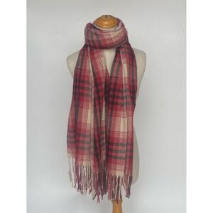 Écharpe plaid classique à carreaux emblématique avec franges épaisses et torsadées