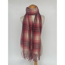 Écharpe plaid classique à carreaux emblématique avec franges épaisses et torsadées