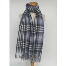 Écharpe plaid classique à carreaux emblématique avec franges épaisses et torsadées