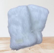 Mitaines en fausse fourrure à écusson "Fashion" décoratif sur le poignet - 3 paires