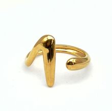 Bague minimaliste ouverte en acier inoxydable au design géométrique