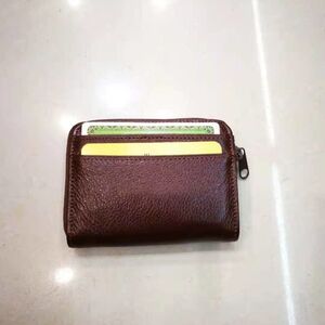 Portemonnaie à glissière et fentes pour cartes gold