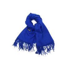 Écharpe rectangulaire unie à extrémités frangées royal