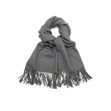 Écharpe rectangulaire unie à extrémités frangées gris chiné