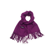Écharpe rectangulaire unie à extrémités frangées parme