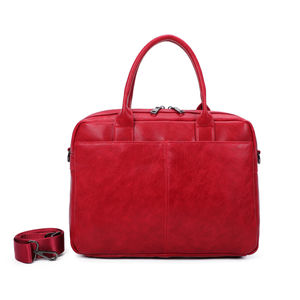 Sacoche pour ordinateur à zip avec bandoulière rouge