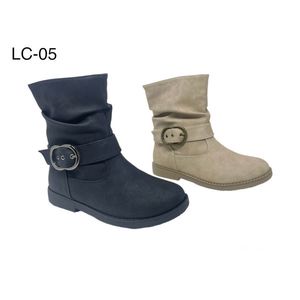 Bottine fourrée effet plissé avec bride à boucle taille 36-41