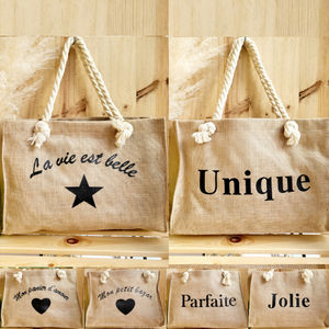 Sac En Toile De Jute Sac Style Cabas En Toile De Jute Grand Modèle
