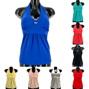 Top sans manches à dos nus avec orné de bijoux strass