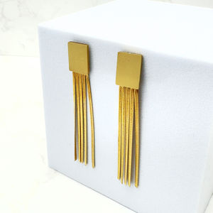 Boucles d'oreille longues en acier à pampilles de multi-chaînes