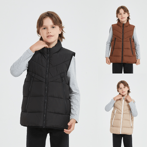 Doudoune sans manches en tissu déperlant matelassé