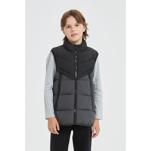 Doudoune sans manches en tissu déperlant matelassé Noir/Gris