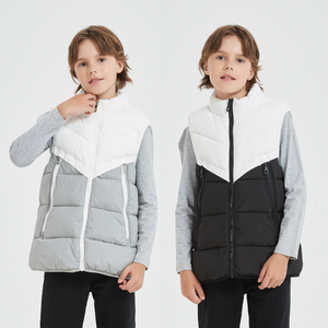 Doudoune sans manches en tissu déperlant matelassé bicolore