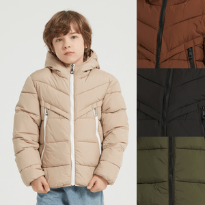 Doudoune bouffante avec capuche à 2 poches verticales très larges