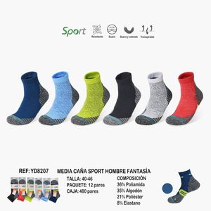Chaussettes de sport mi-longues pour homme à motifs fantaisie