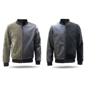 Veste col teddy réversible simili cuir et velours