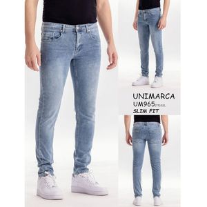 Jean homme slim fit effet délavé vintage en coton élasthanne